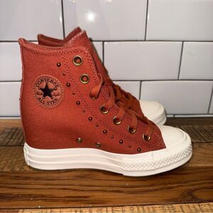 Converse Women's Chuck Taylor All Star
Wedge Platform Studded Western Terracotta